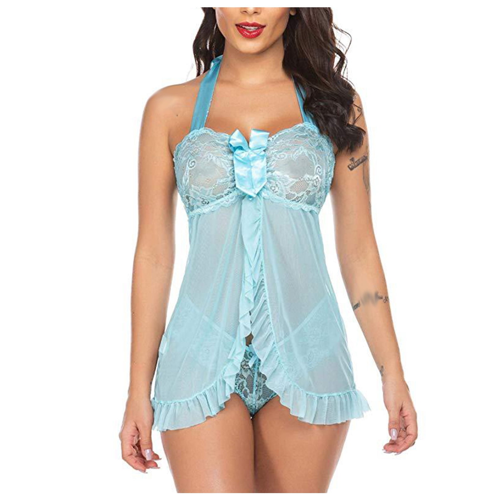 HAPIMO Sales Women's Lingerie Lace Cozy Babydoll See Through Mesh