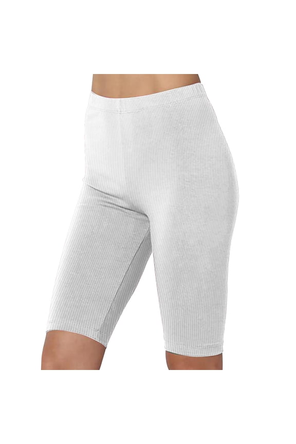 Sales Women's Yoga Capris High Waist Tummy Control Workout Pants Pockets Stretch Athletic Slimming Running Yoga Leggings for Women White XXL