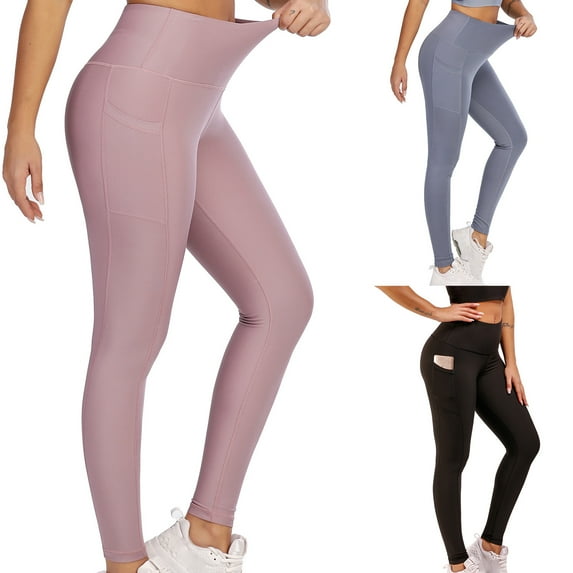 HAPIMO Sales Women's Yoga Pants High Waist Camouflage Print Pocket Workout Pants Hip Lift Tights Stretch Athletic Slimming Running Yoga Leggings for Women Coffee L