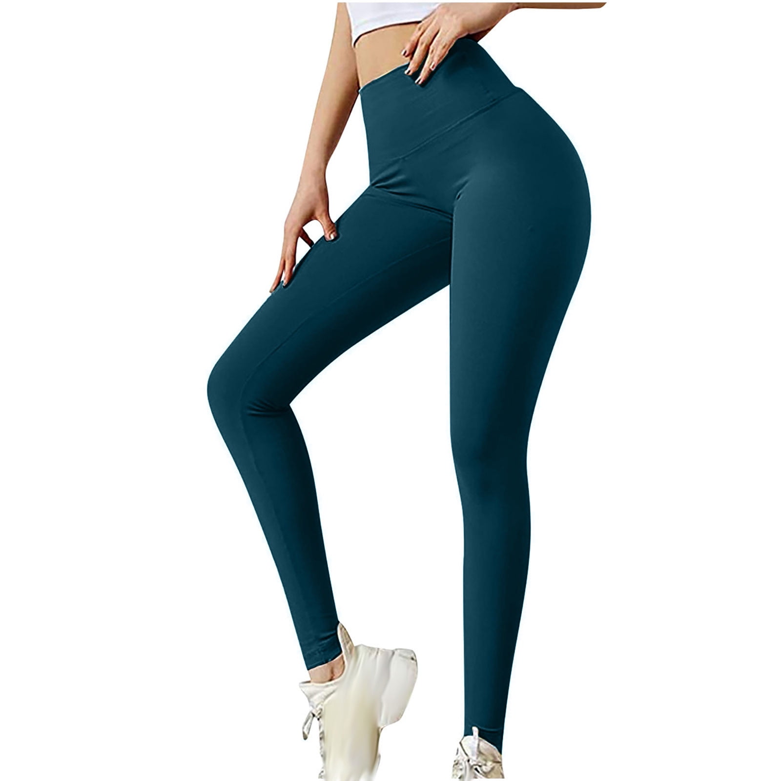 HAPIMO Sales Women's Yoga Pants High Waist Tummy Control Workout Pants Hip  Lift Tights Stretch Athletic Slimming Running Yoga Leggings for Women Green