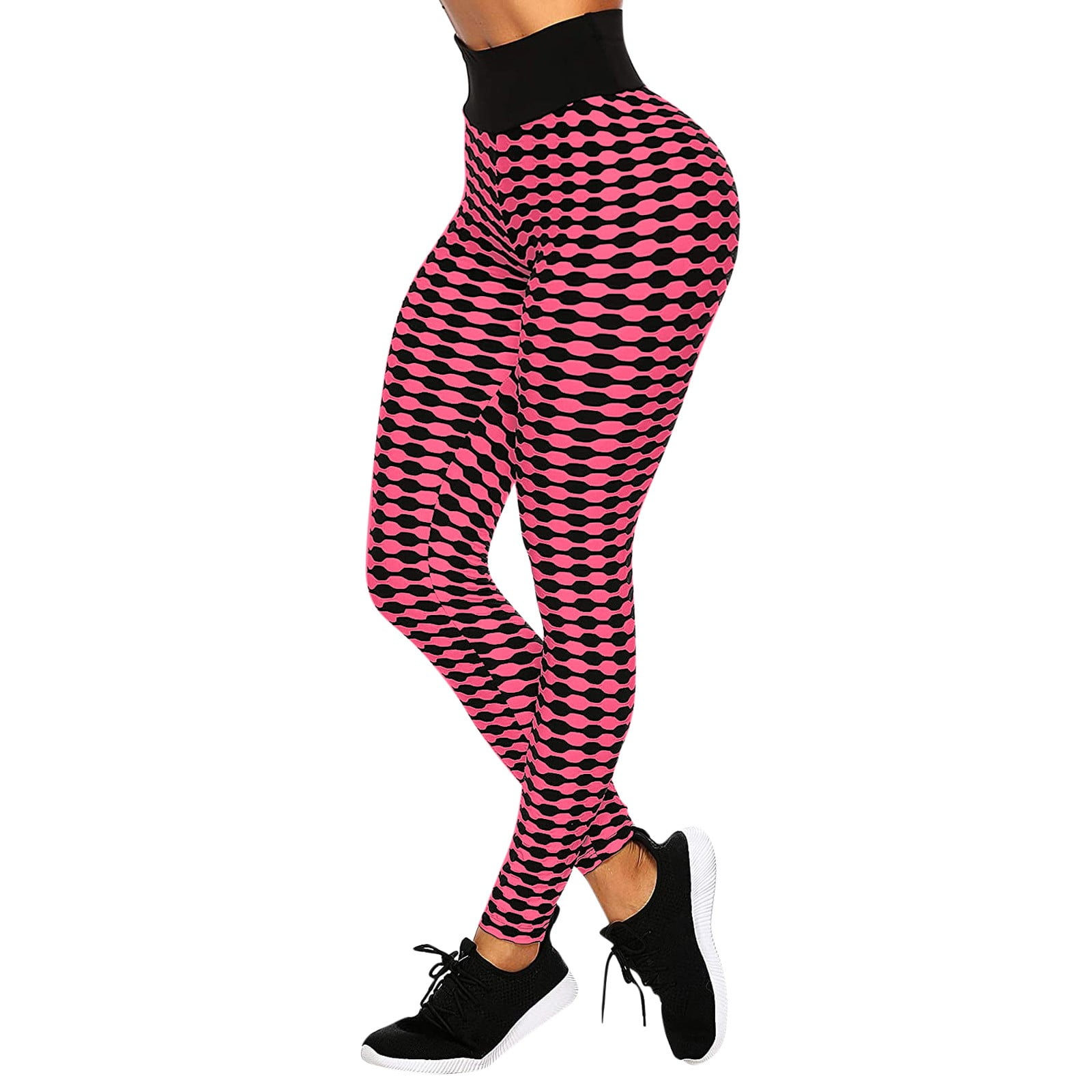 HAPIMO Sales Women's Yoga Pants High Waist Tummy Control Workout Pants Hip  Lift Tights Stretch Athletic Slimming Running Yoga Leggings for Women Pink  XL 