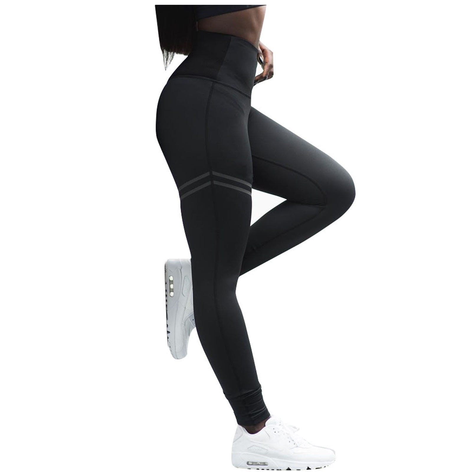 Women High Waist Yoga Pants 80% Nylon 20% Spandex Tummy Control Leggings  Push Up Running Jogging Sports Pants Athletic Tight