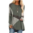 thumbnail image 1 of HAPIMO Sales Womens Fall Fashion Shirts Casual Long Sleeve Trendy Geometric Tunic Tops Plus Size Crewneck Sweatshirts Teen Girls Clothes Gray XL, 1 of 5