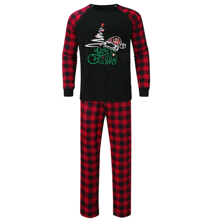 HAPIMO Savings Family Christmas Pjs Matching Sets Christmas Pajamas for  Family Christmas Elk Pjs Xmas Casual New Year Sleepwear Set Black M