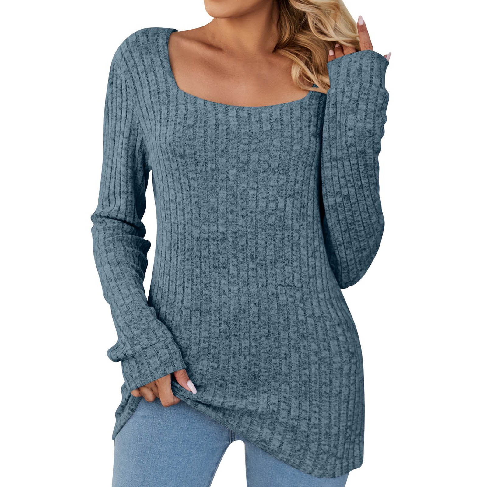 Women's Cozy Square-Neck Sweater
