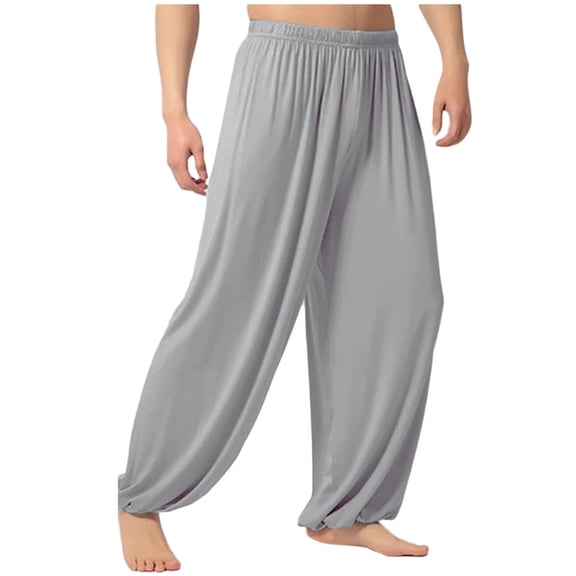 HAPIMO Men's Casual Soft Modal Spandex Harem Yoga Pilates Pants Harem Pants Loose Casual Lounge Yoga Pants Plus Size Joggers Gray XXL