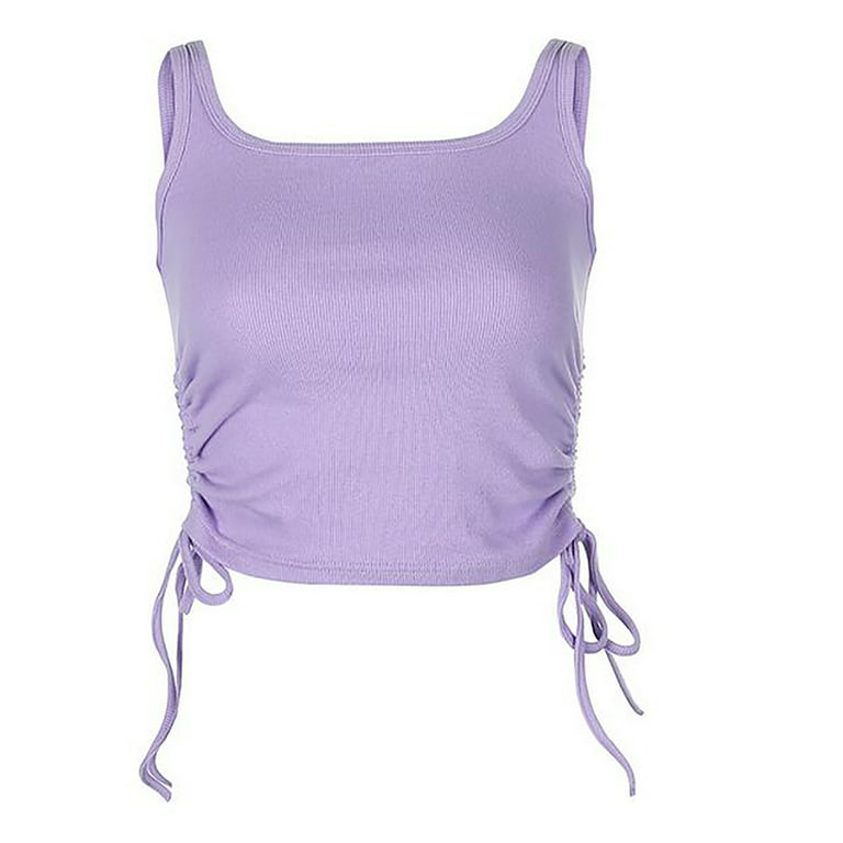 HAPIMO Savings Shirts for Women Crewneck Cozy Blouse Classic-Fit Solid  Color Slim Tee Shirt Womens Summer Fashion Tops Sportswear Yoga Cropped  Short Sleeve Shirt Purple M 