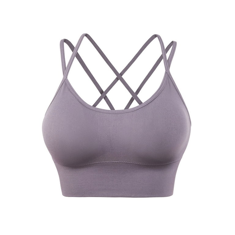 HAPIMO Rollbacks Sports Bras for Women Cozy Athletic Vest Stretch Elastic  Breathable Criss Cross Back Gym Fitness Workout Activewear Bra Running