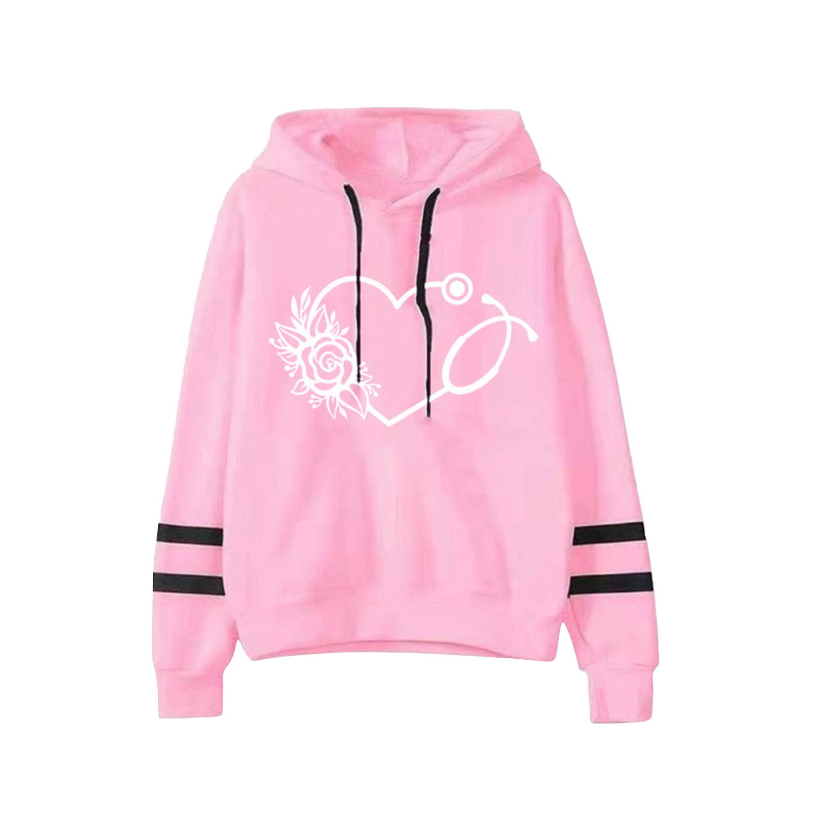 HAPIMO Cute Hoodies for Women, Heart Flower Graphic Print HAPIMO Cute Hoodies for Women, Heart Flower Graphic Print