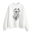 thumbnail image 1 of HAPIMO Savings Sweatshirt for Women Long Sleeve Drop Shoulder Casual Loose Mushroom Frog Moon Graphic Print Sweatshirt Crewneck Pullover Tops Teen Girls Fashion Clothes White, 1 of 4