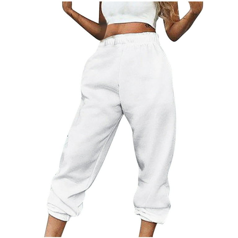 HAPIMO Savings Thicken Sweatpants for Women Solid Color Teens Fall Fashion  Outfits Elastic Waist Womens Pocket Jogger Trousers Casual Comfy Pants