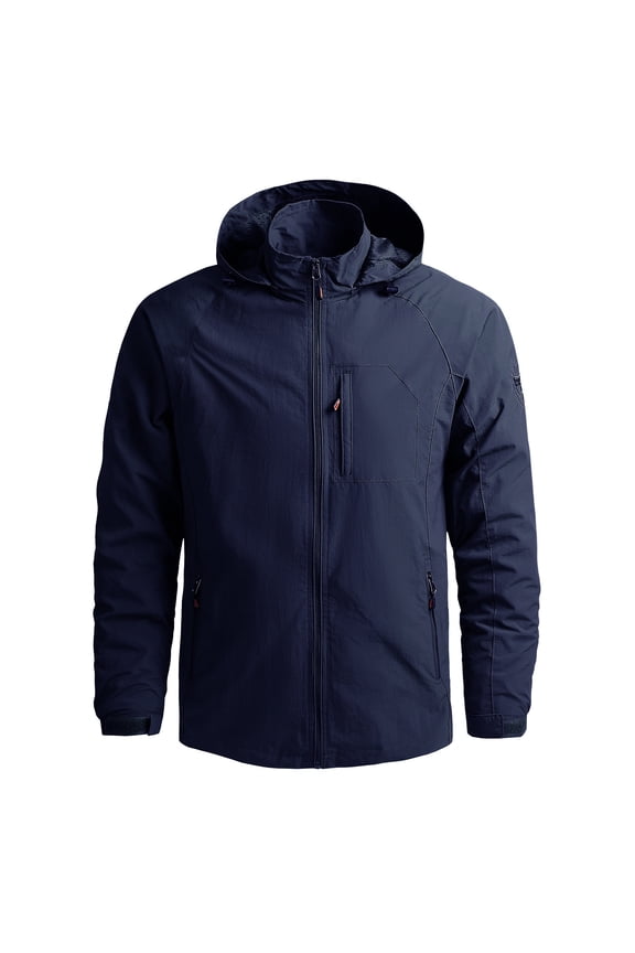 UnOutdoor Soft Rushing Jacket Fall Zipper Multi Pocket Waterproof Camouflage Mountaineering Clothing Jacket Dark Blue XL