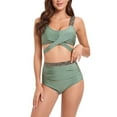 thumbnail image 1 of HAPIMO Women's 2 Peices Bathing Suit Cozy Wireless Bikini Bandeau Swimming Trunks Thong Split Bikini Swimsuit, 1 of 6