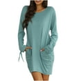 thumbnail image 1 of HAPIMO Women's Fashion Nightgowns Soft Cotton Long Sleeve Sleepswear Loose Comfy Sleep Dress Nightshirt, 1 of 8