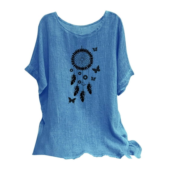 HAPIMO Women's Fashion Shirts Long Sleeve Blouse Cozy Casual Sweatshirt T-Shirt Clothes for Women Notch V-Neck Pullover Solid Color Loose Tops Blue M