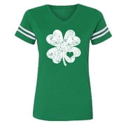 HAPIMO Savings Women's St.Patrick's Day Shirt Lucky Green Day Gifts Cozy Casual Tops Clover Graphic Print Pullover V-Neck Tee Shirt Striped Short Sleeve Shirts for Women Green M