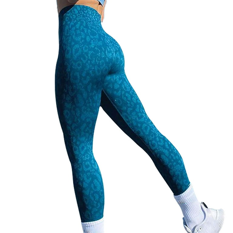 HAPIMO Savings Women's Yoga Pants High Waist Tummy Control Workout Pants  Hip Lift Tights Stretch Athletic Slimming Running Yoga Leggings for Women  Blue M 