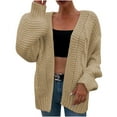 thumbnail image 1 of HAPIMO Womens Cable Knit Cardigan Casual Long Sleeve Button Down Sweaters Trendy Loose Fitness Cozy Chunky Knit Coats Teen Girls Clothes Beige XL, 1 of 5