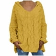 thumbnail image 1 of HAPIMO Womens Oversized Sweaters Long Sleeve Chunky Hooded Knitwear Solid Color Casual Jumper Pullover Sweaters for Women Yellow S, 1 of 8