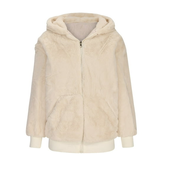 HAPIMO Savings Womens Sweatshirt Long Sleeve Solid Color Sweatshirt Casual Warm Plush Pullover Tops Plus Soft Fleece Womens Fall Fashion Clothes Beige XL