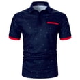 thumbnail image 1 of HAPIMO Slim Business Cotton Lined Shirts for Men Short Sleeve Fashion Tees Graphic Printed Teens Tops Quarter Button Activewear Casual Workout Summer Dark Blue XXL, 1 of 1