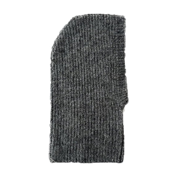 HAPIMO Solid Color Knit Balaclava Hat Stretchy Fabric Hat for Winter Daily Wear Cold Protection Dark Gray Free Size