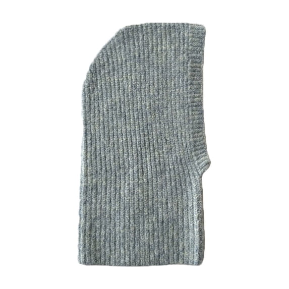 HAPIMO Solid Color Knit Balaclava Hat Stretchy Fabric Hat for Winter Daily Wear Cold Protection Light Blue Free Size