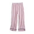 thumbnail image 1 of HAPIMO Solid Color Pants Lightweight Drawstring Elastic Waist Trousers Workout Comfy Pajamas Lightweight Casual Cotton Sweatpants Loose Plus Size Pants for Women Pink XXL, 1 of 5
