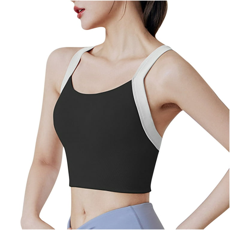 HAPIMO Sports Bras for Women Breathable Upper Collection Auxiliary Breast  Gathered Anti-sagging No Steel Ring Yoga Athletic Vest Running Padded  Bralette Cozy Stretch Elastic Activewear Bra Black XL 