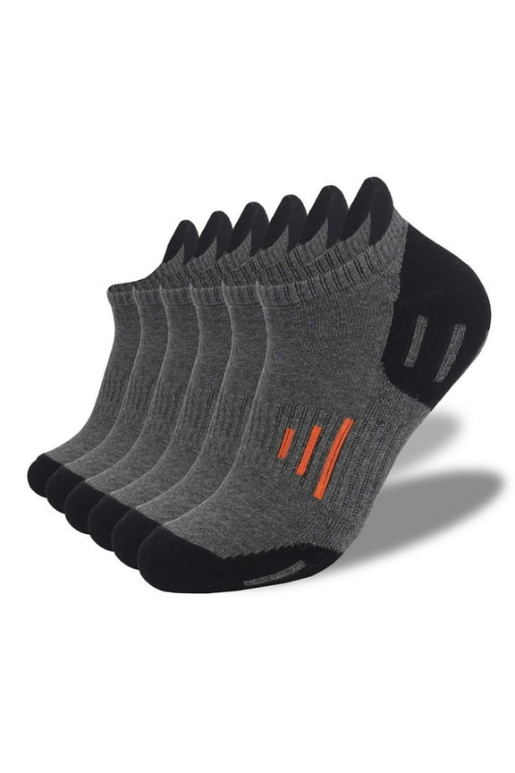 Sports Socks Breathable Running Athletic Socks Ankle Socks 6 Pairs, Solid Color Socks Slipper Xmas Gifts for Women Men Winter Cotton Socks Warm Gray