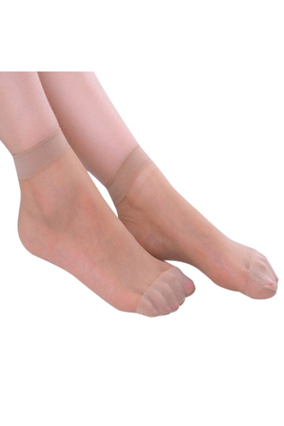 Summer Socks Thin Elastic Silk Girl 10 Pairs, Low Cut Ped Socks Breathable Xmas Gifts for Women Men No Show Socks Thin Hidden Socks Moisture-Wicking Beige