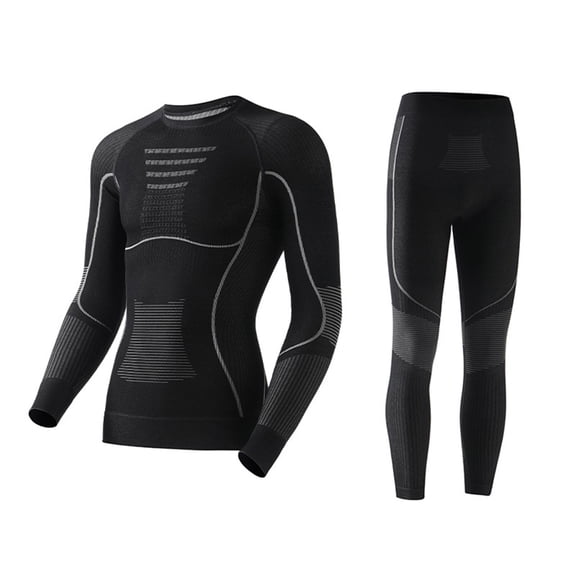 HAPIMO Thermal Underwear Set for Women Lightweight Soft Slim Fit Quick Dry Two Piece Outfits Outdoor Workout Skiing Base Layer Gym Tights Sets Black L