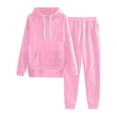 thumbnail image 1 of HAPIMO Track Suits 2 Piece Set Active Jogging Suits Long Sleeve Sweatsuits Pullover Casual Workout Sports Outfits Suits Hooded Sweatshirts Pockets Tracksuits Discount Pink M, 1 of 6