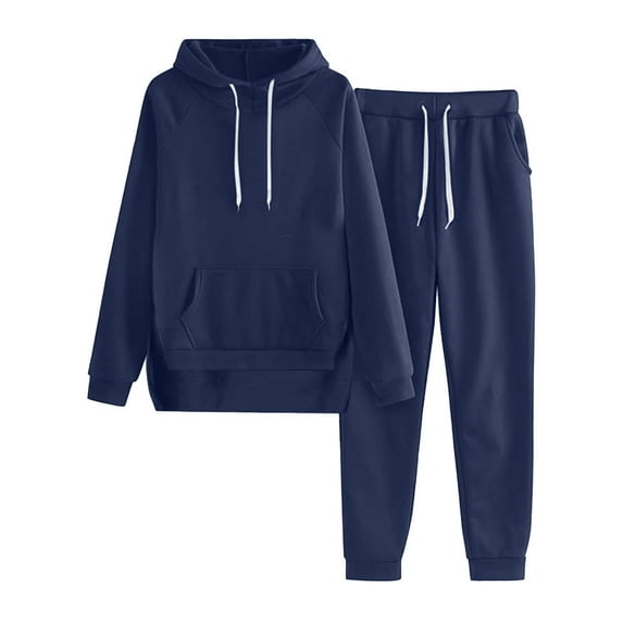 HAPIMO Track Suits 2 Piece Set Active Jogging Suits Long Sleeve Sweatsuits Pullover Casual Workout Sports Outfits Suits Hooded Sweatshirts Pockets Tracksuits Discount Blue M