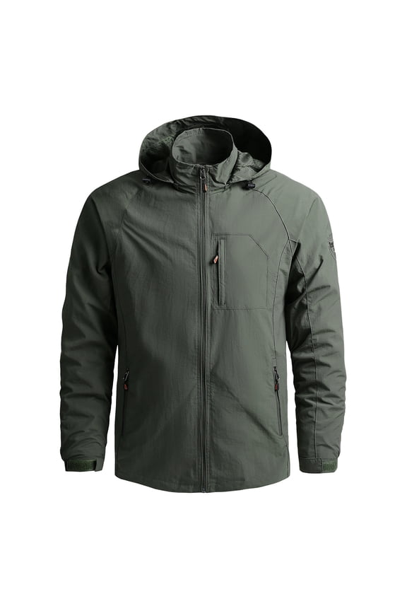 UnOutdoor Soft Rushing Jacket Fall Zipper Multi Pocket Waterproof Camouflage Mountaineering Clothing Jacket Army Green L
