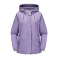 thumbnail image 1 of HAPIMO Vintage Womens Coated Rain Jacket with Hood -Light Windbreaker Raincoat for Women-Hooded Rain Slicker Loose Long Sleeve Purple S, 1 of 8