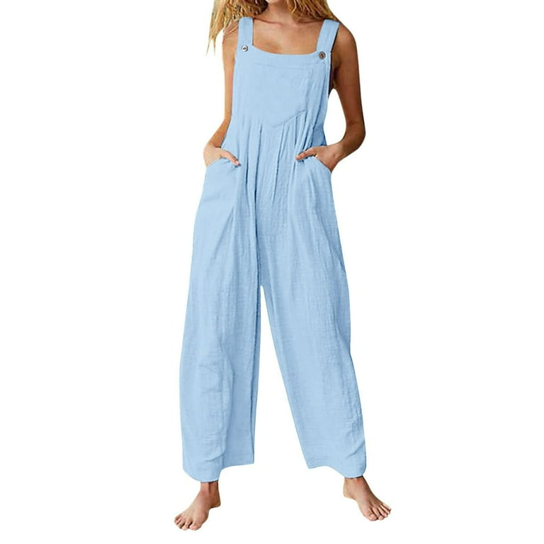 Gray Striped Linen Jumpsuits 4217 Gray Striped Linen Jumpsuits 4217