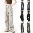 thumbnail image 1 of HAPIMO Wide Leg Pants Loose Cargo Pants for Women Fashion Workout High Waist Activewear Trousers Solid Color Palazzo Pants Casual Slacks Sweatpants Green L, 1 of 4