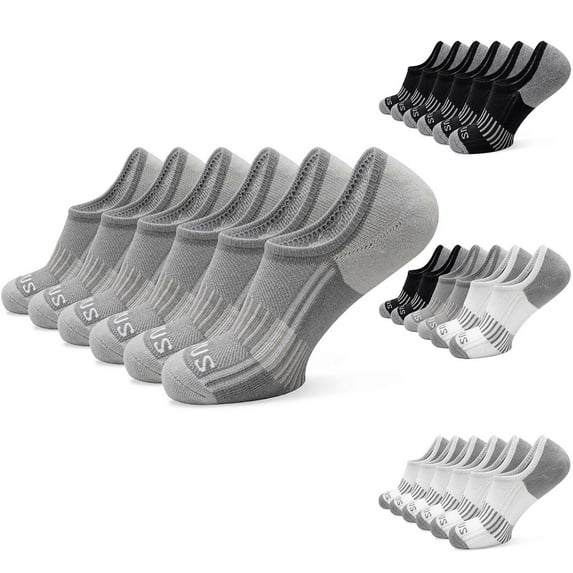 HAPIMO Winter Cotton Socks Warm Running Athletic Socks Ankle Socks 6 Pairs, Solid Color Socks Slipper Xmas Gifts for Women Men Sports Socks Breathable Black