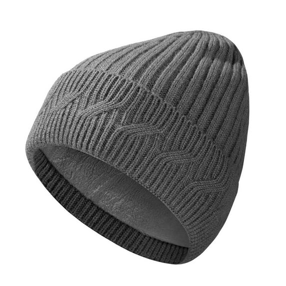 HAPIMO Winter Hats for Women Stylish Cable Knit Beanie Fleece Warm Caps Cuffed Fisherman Beanie Daily Skull Cap Gray Free Size
