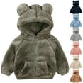 thumbnail image 1 of HAPIMO Winter Sweatshirts Long Sleeve Lamb Fleece Jackets for Toddlers Girls Boys Fleece Hoody Jackets Zip Up Outerwear Jacket Sweatshirt Casual Daily Fall Cute Clothes Gray 12M, 1 of 8
