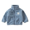 thumbnail image 1 of HAPIMO Winter Sweatshirts Long Sleeve Lamb Fleece Jackets for Toddlers Girls Boys Fleece Hoody Jackets Zip Up Outerwear Jacket Sweatshirt Casual Daily Fall Cute Clothes Blue 90, 1 of 2