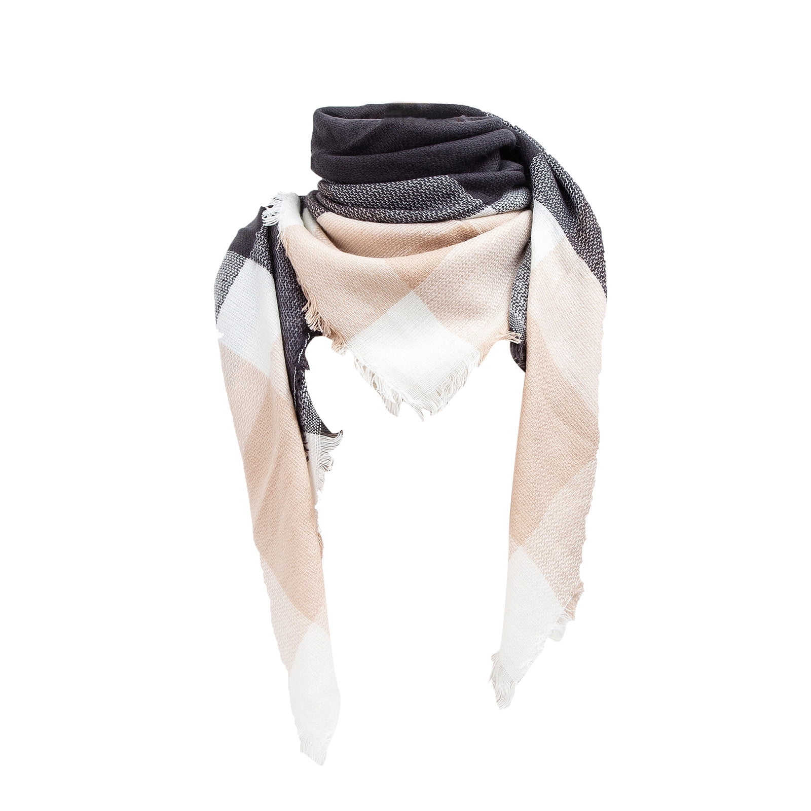 HAPIMO Winter Unisex Scarf Christmas Large Plaid Scarfs Classic Tassel