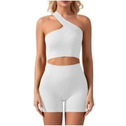 HAPIMO Women 2 Piece Set Sports Athletic Workout Yoga Bra+Shorts Active Set Sportswear Yoga Training Vest Short Suit Suits for Running