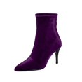 thumbnail image 1 of HAPIMO Women Ankle Boots Pointed Toe Heel Stretch Suede‑like Upper Footwear For Night Events And Fashion Weekend Gatherings Purple 39, 1 of 8