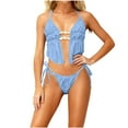 thumbnail image 1 of HAPIMO Women Bikini Swimsuits 2 Piece Bathing Suit Hawaiian Tropical Beachwear Halter Triangle Tops with Bottom Summer Seaside Clothes for Girls Blue XL, 1 of 7