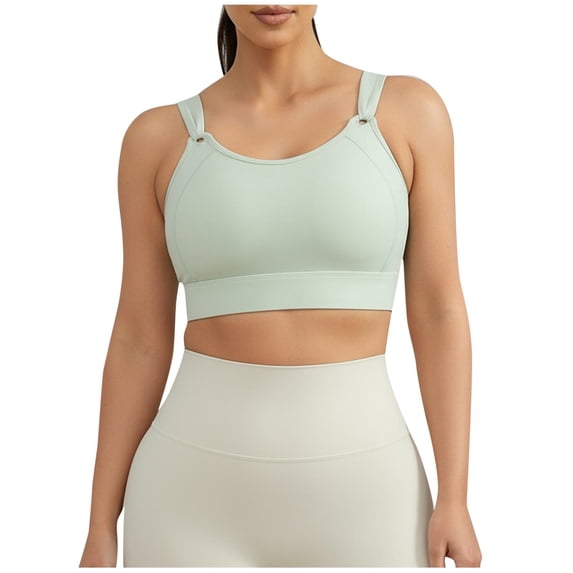HAPIMO Women High Support Sports Bra Adjustable Straps U Neckline Moisture Wicking Fabric For Workout And Training Green XXXXXL