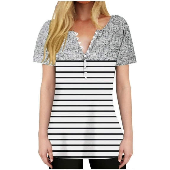 HAPIMO Women' Plus Size Casual Loose Flower Print Tops Flowy Elegant Blouses Fashion Clothes Summer Tops for Women V-Neck Tees Dressy Tunic Multicolor XL