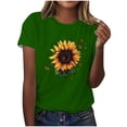 thumbnail image 1 of HAPIMO Women' Plus Size Elegant Blouses Round Neck Tees Flower Graphic Casual Loose Bsaic Tees Fashion Clothes Summer Tops for Women Dressy Tunic Green XXL, 1 of 4
