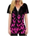 thumbnail image 1 of HAPIMO Women' Plus Size Elegant Blouses V-Neck Tees Casual Loose Flowy Summer Tops for Women Flower Print Tops Fashion Clothes Dressy Tunic Hot Pink L, 1 of 9